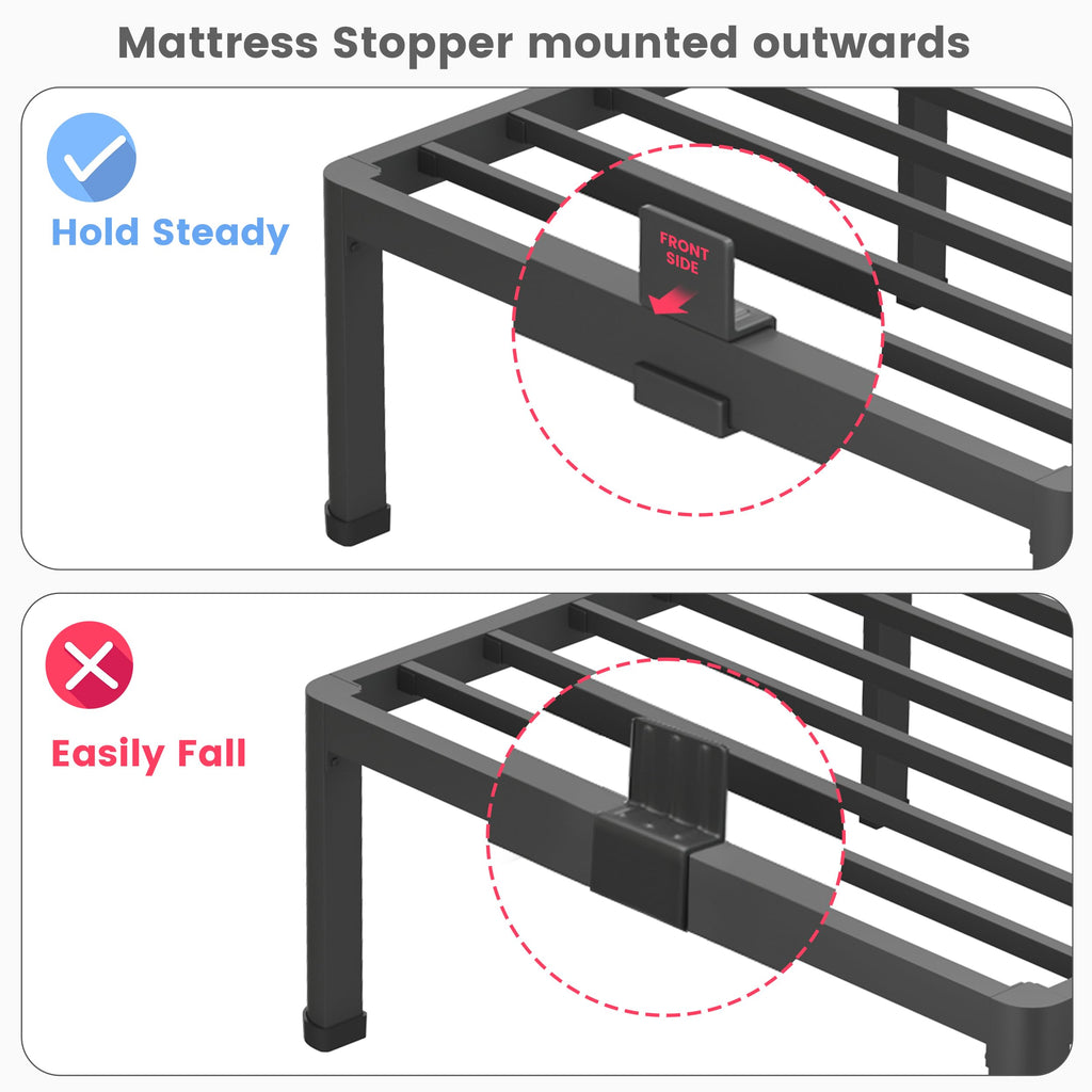 18 Inch Queen Size Metal Platform Bed Frame Z834401
