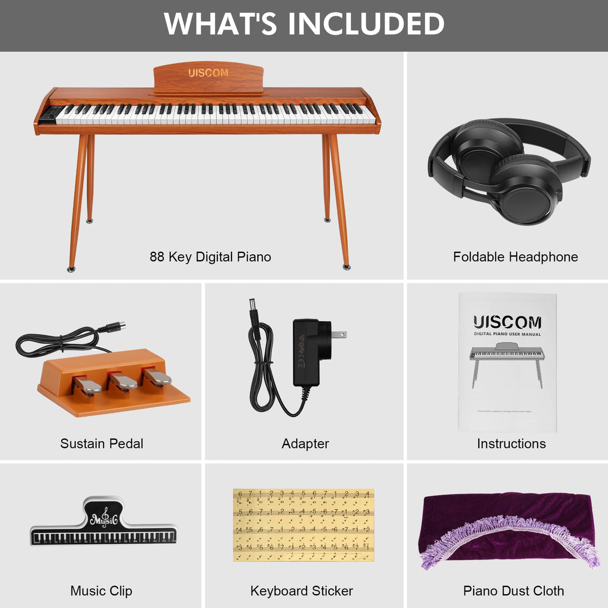 88 Key Semi-Weighted Digital Piano Keyboard F189