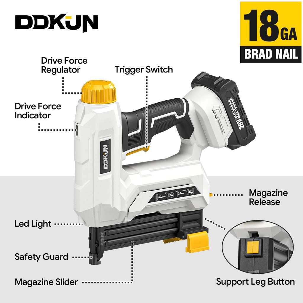 2-in-1 Cordless Brad Nailer Staple Gun with 2 batteries & Charger A4229