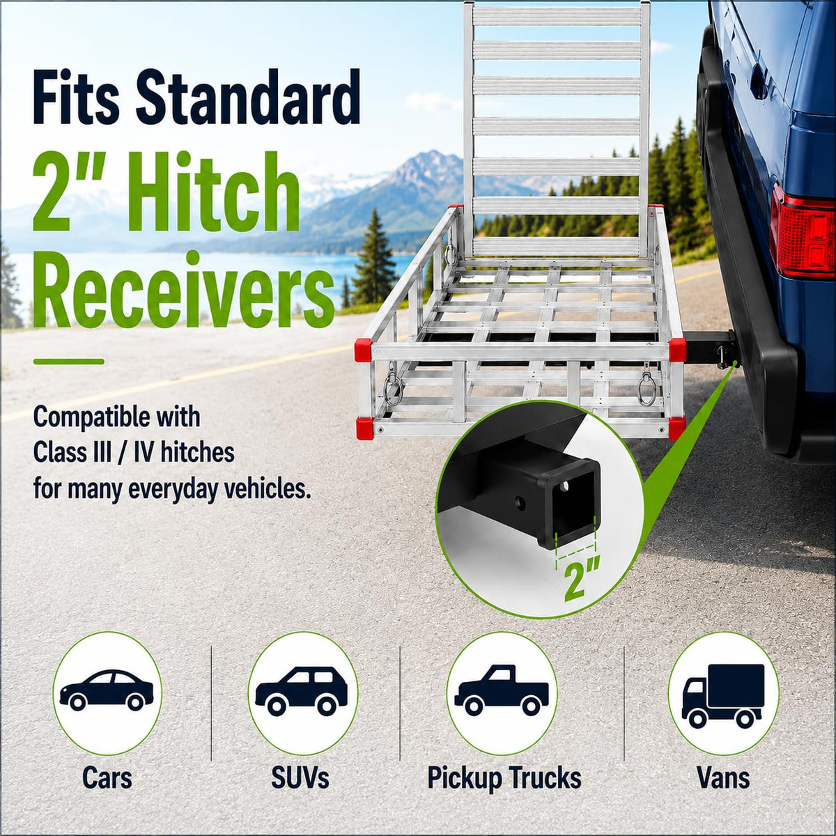 500 LBS Aluminum Hitch Cargo Carrier R49123