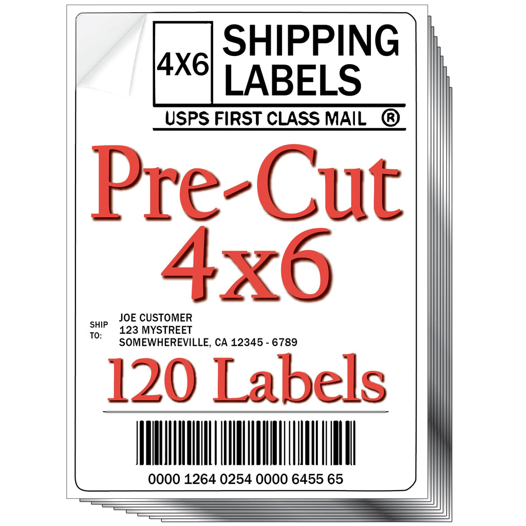 4x6 Shipping Labels for Inkjet and Laser Printers 120 Pack K94634