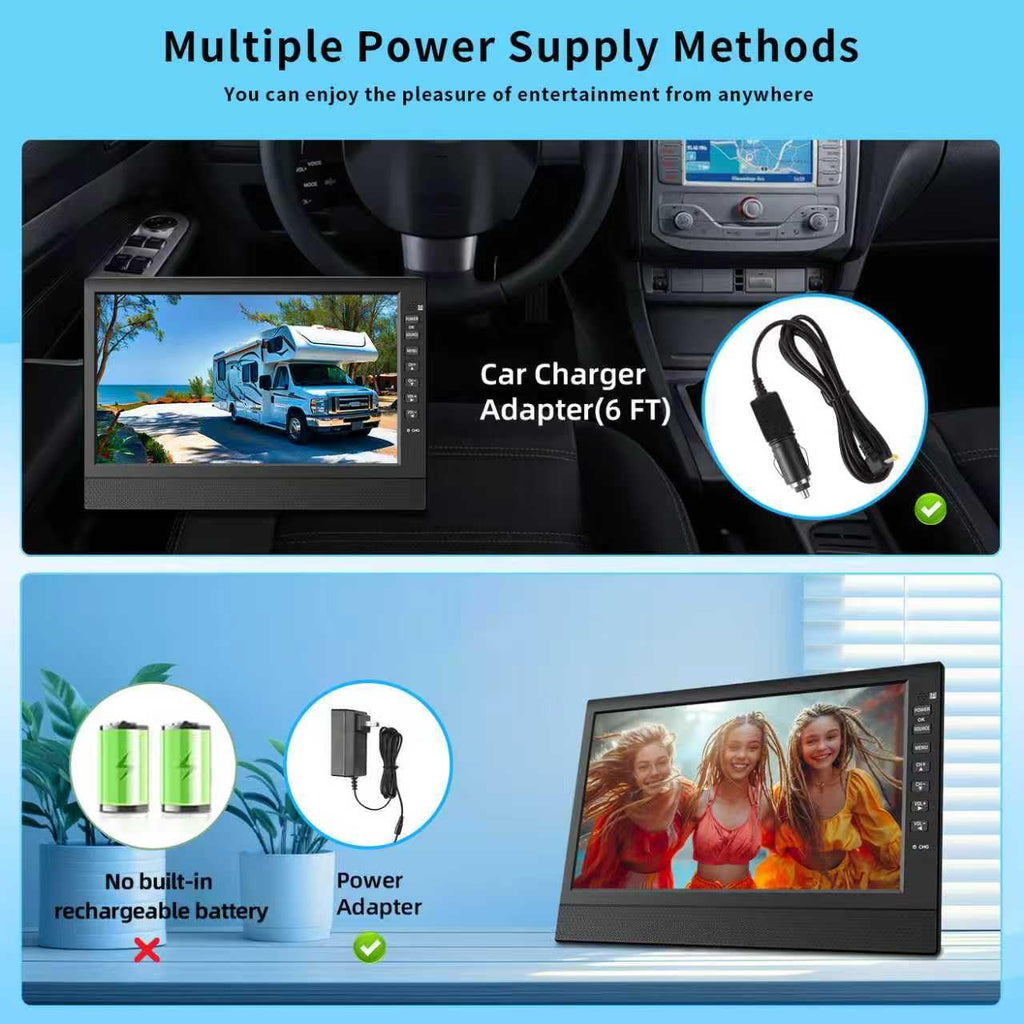 10.1inch Portable TV 720P Screen with Antenna and Digital ATSC Tuner D976647