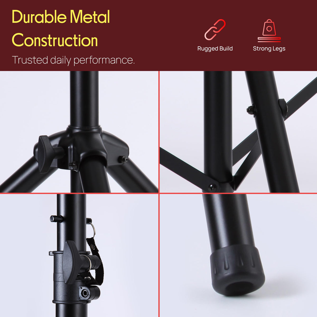 Black Dual Speaker Stand Kit with Storage Bag A5318