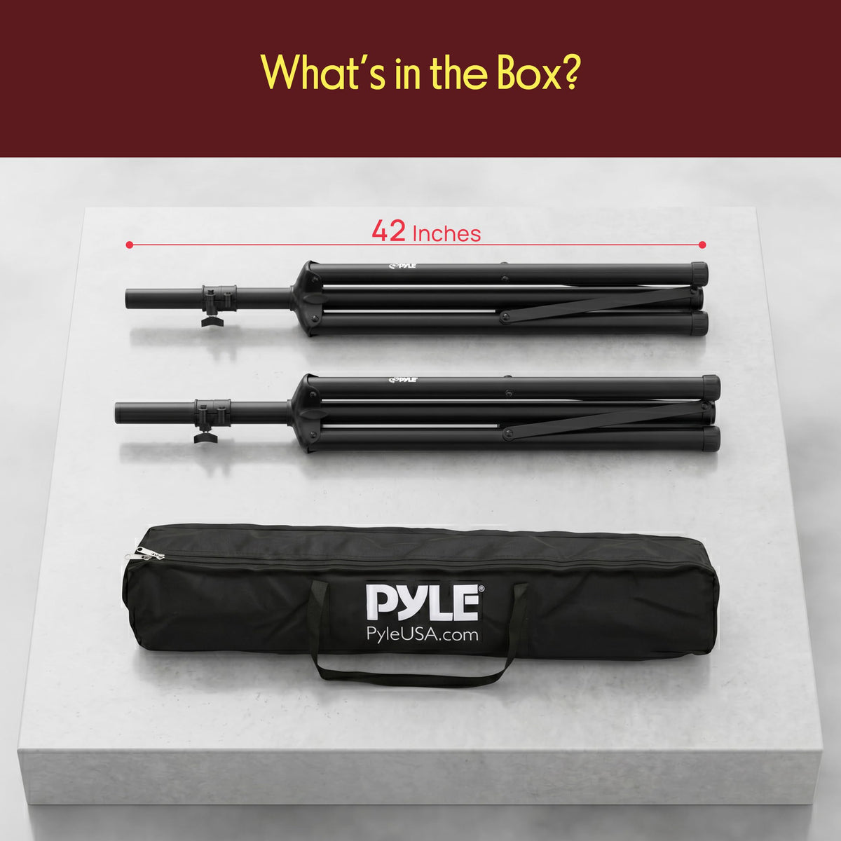 Black Dual Speaker Stand Kit with Storage Bag A5318
