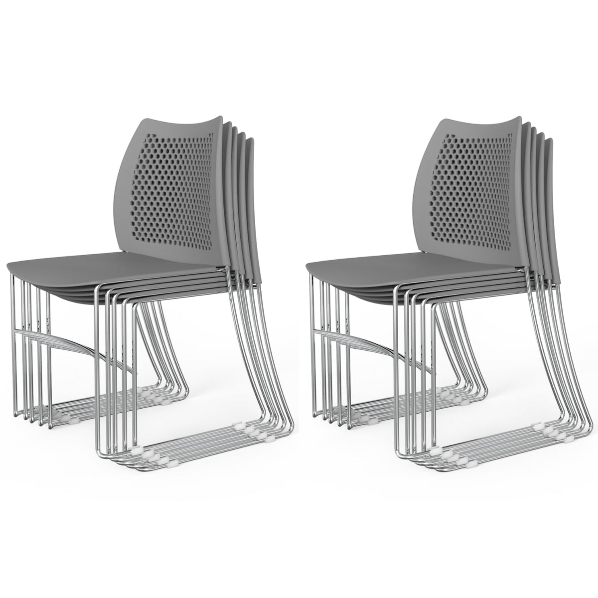 Grey Plastic Stacking Chairs H70912