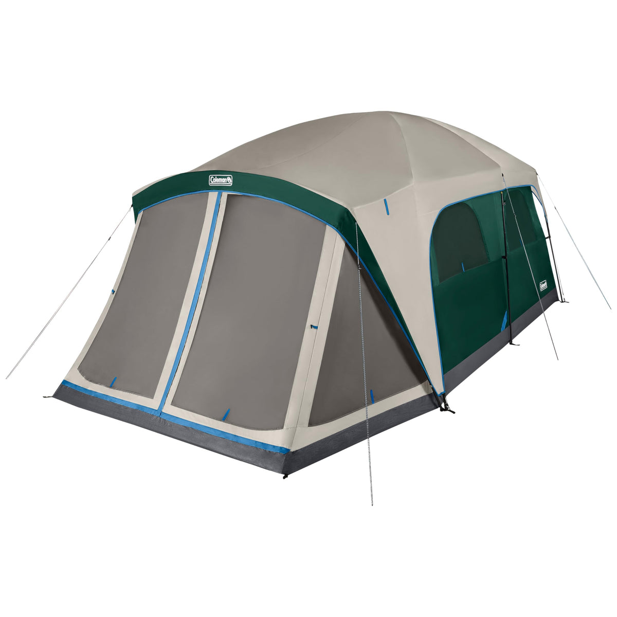 Camping Tent with Rainfly & Screened Porch, Weatherproof Family Tent Fits 4 Queen-Sized Airbeds U228745