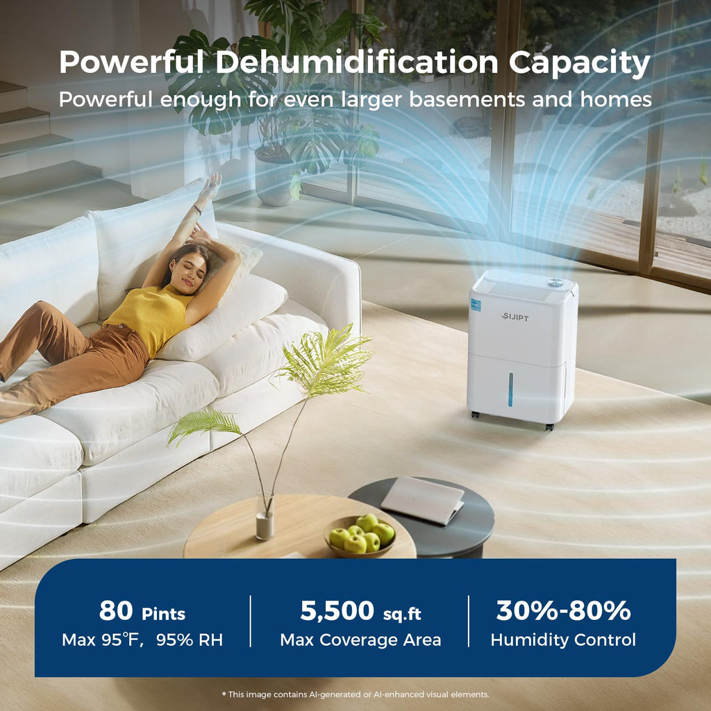 80 Pints Dehumidifier with Pump S339085