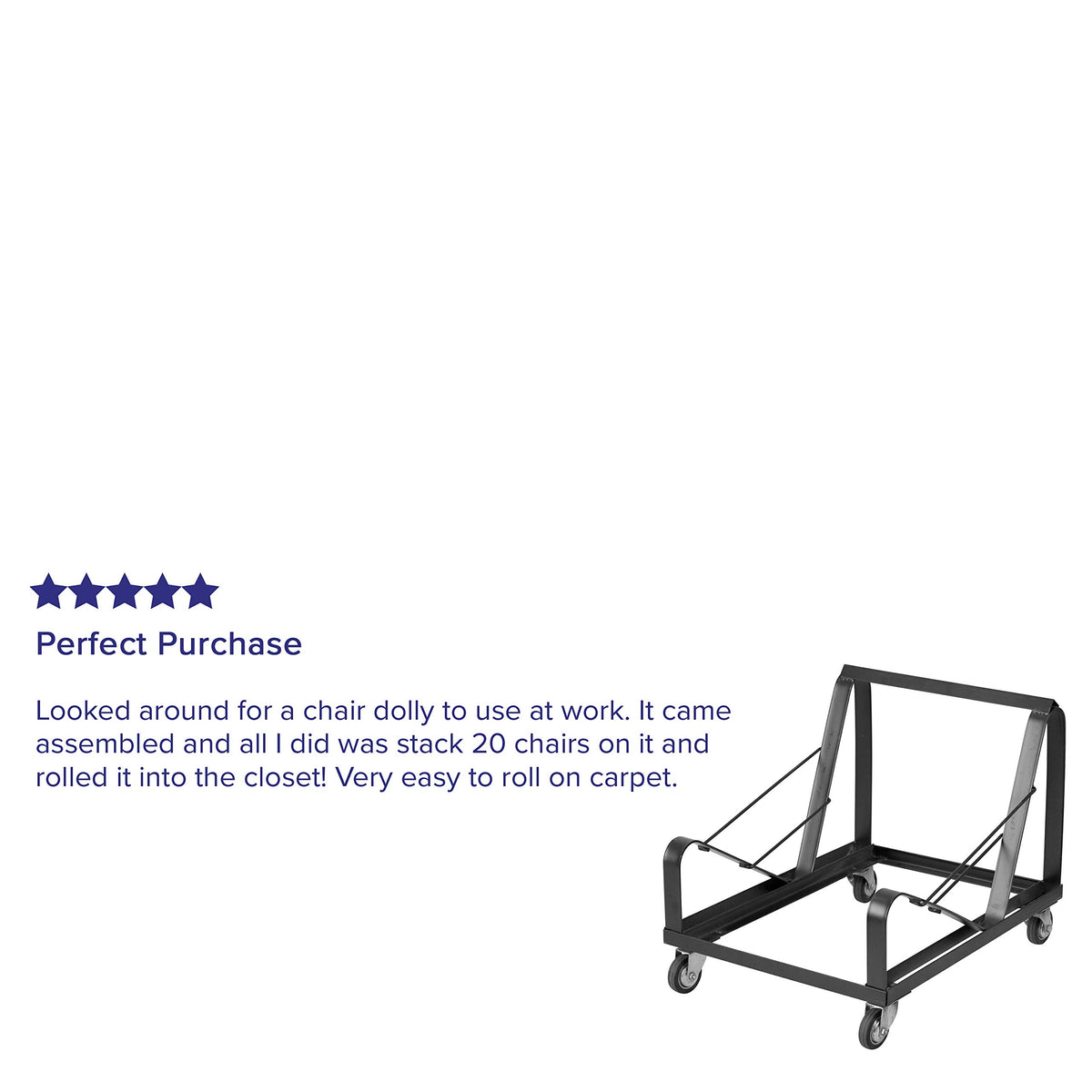 Black Steel Stack Chair Dolly 2-Pack X115