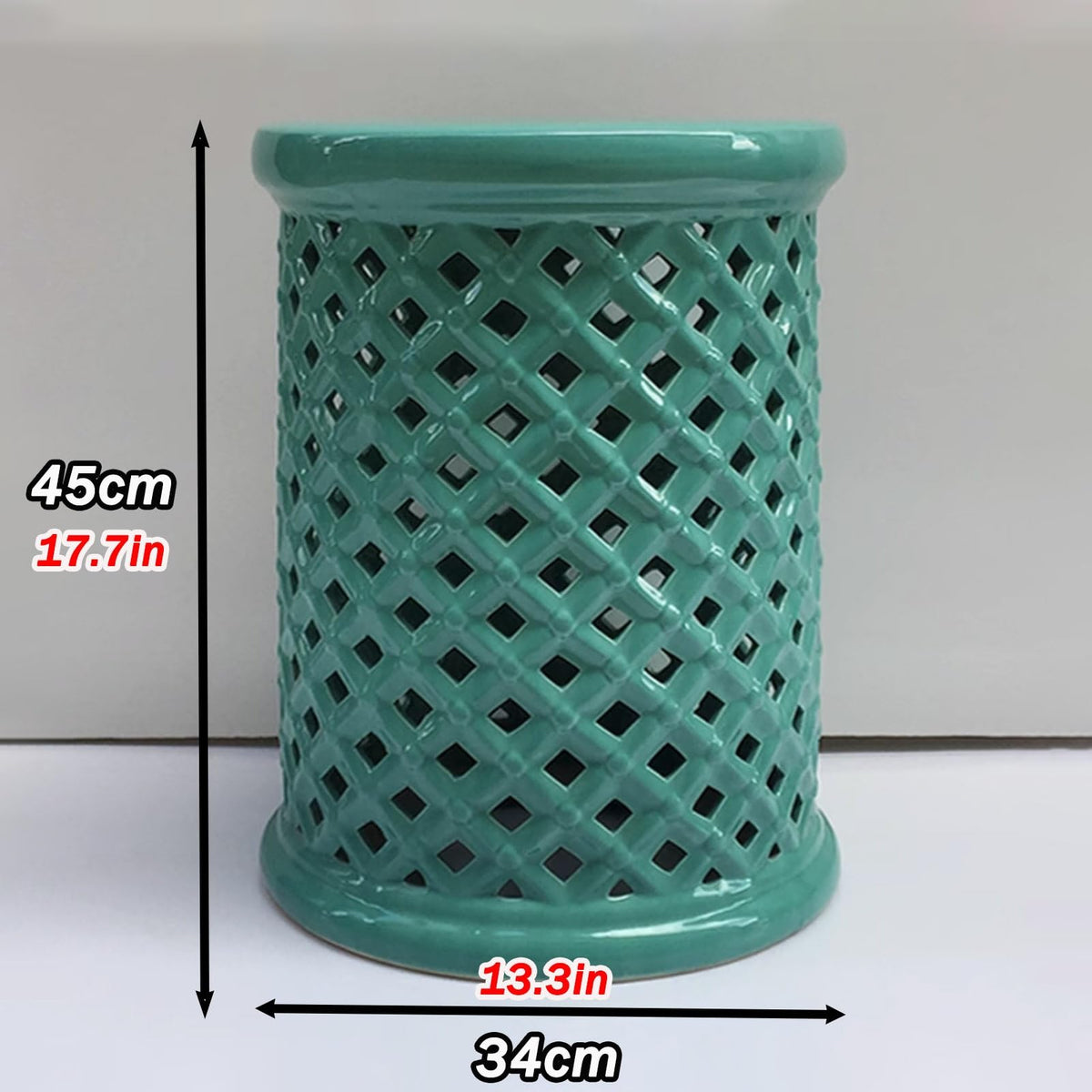 Ceramic Teal Decorative Garden Stool N5423