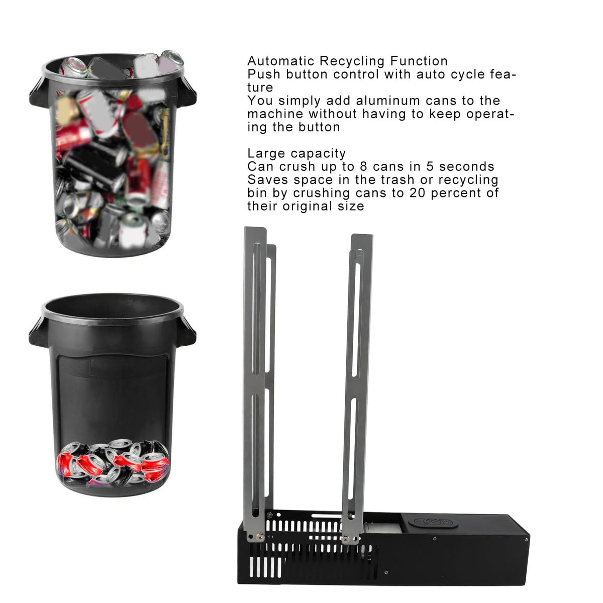 16oz & 12oz Stainless Steel Wall Mounted Can Crusher Q8071