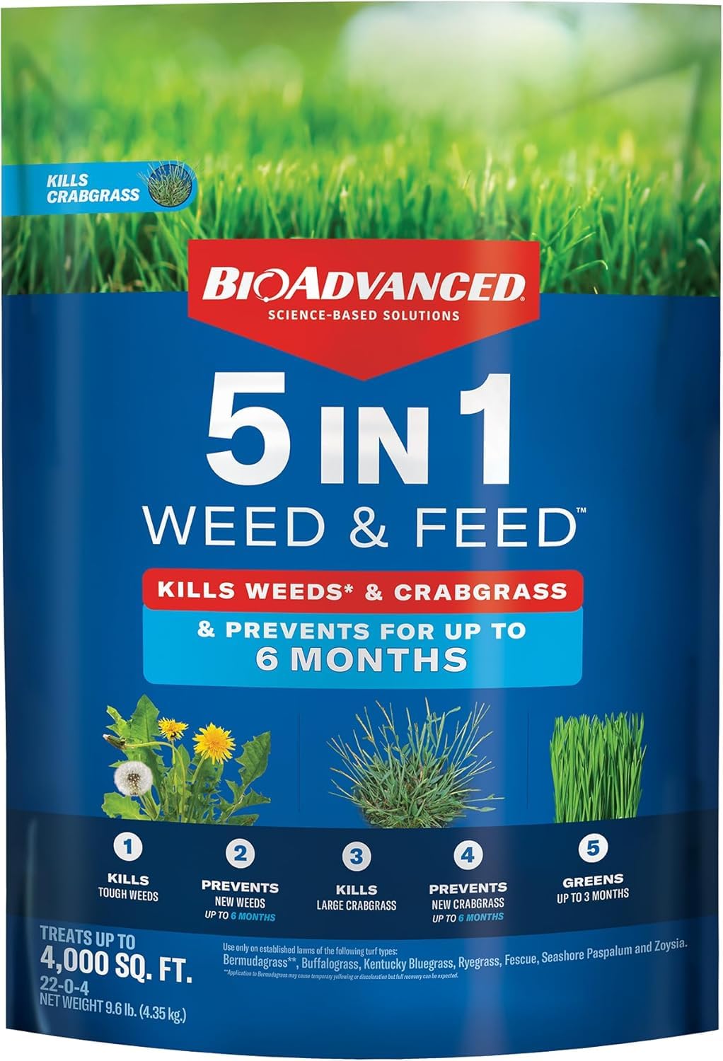 5-in-1 Weed and Feed Granules 9.6 lb Bag O3118
