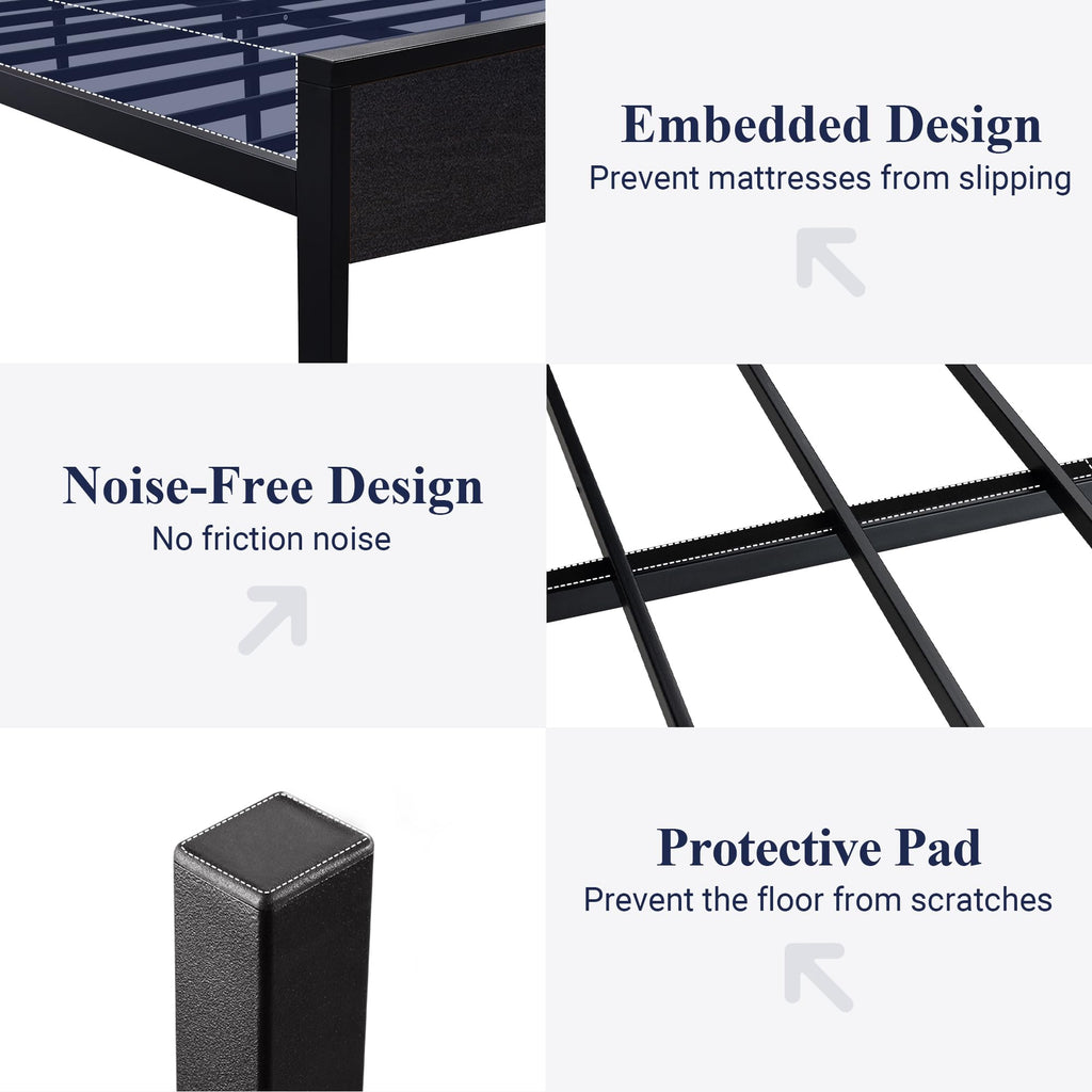 Queen Size Black Oak Bed Frame O904