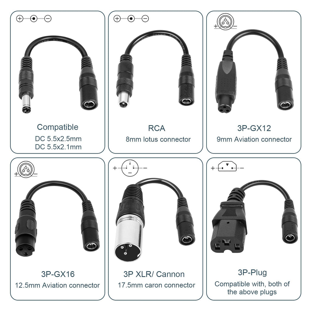 42V 2A Electric Scooter Charger with 7 Plugs B1487