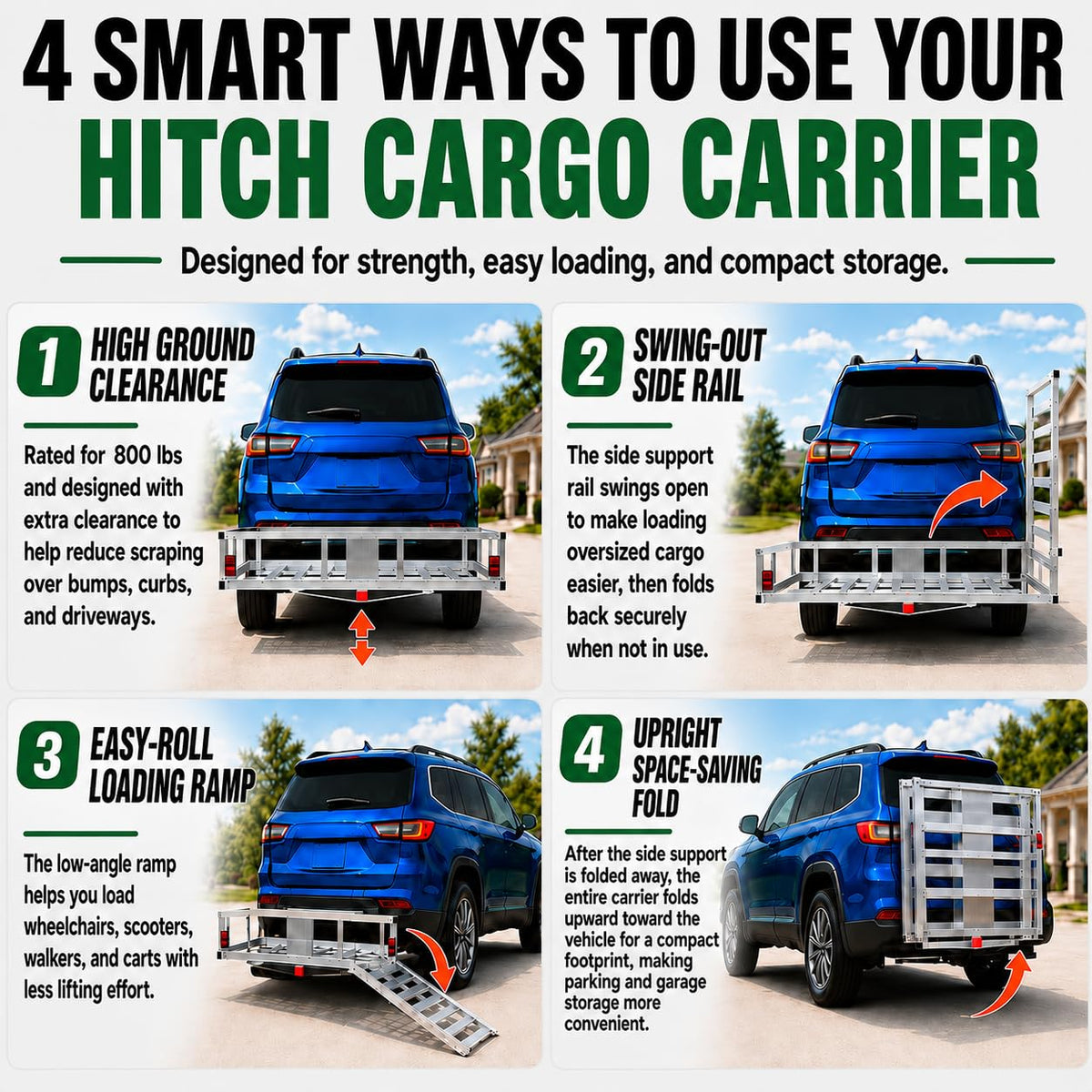 500 LBS Aluminum Hitch Cargo Carrier R49123