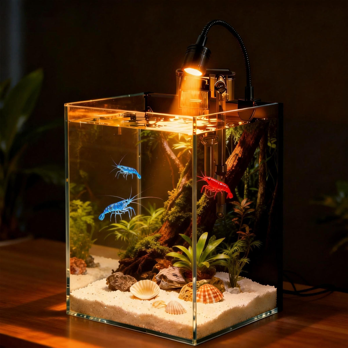 1.5 Gallon Glass Fish Tank Kit with Filter and LED Light R316