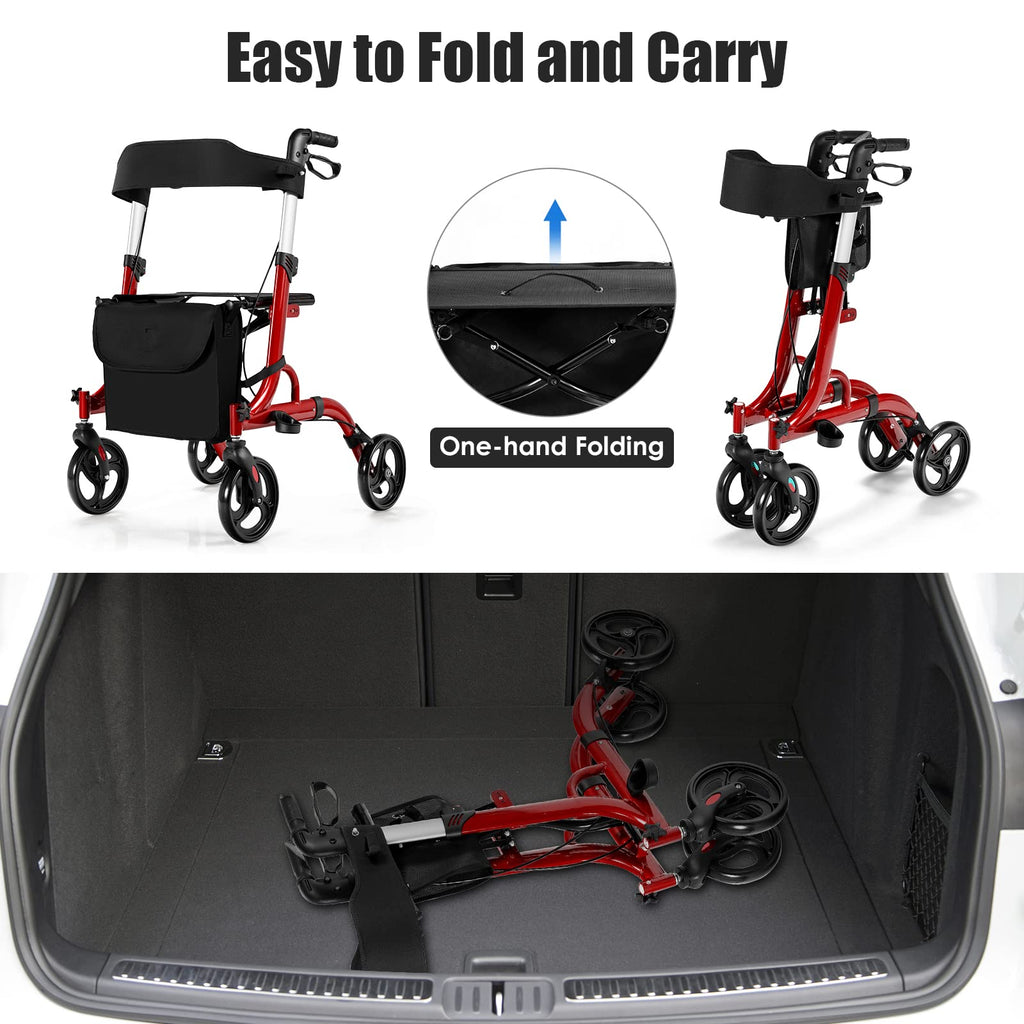 2-in-1 Aluminum Rollator Walker with Seat T741534