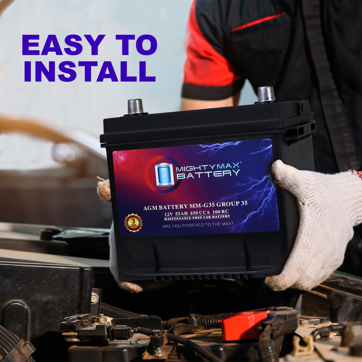 12V 55Ah AGM Replacement Battery V31800