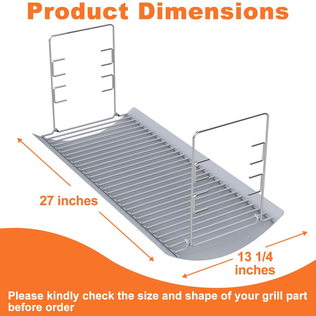 27 Inch Ash Pan Replacement with 2pcs Fire Grate Hangers T5076