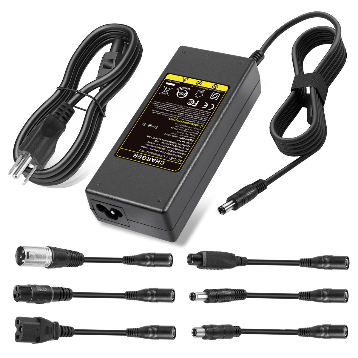 42V 2A Electric Scooter Charger with 7 Plugs B1487