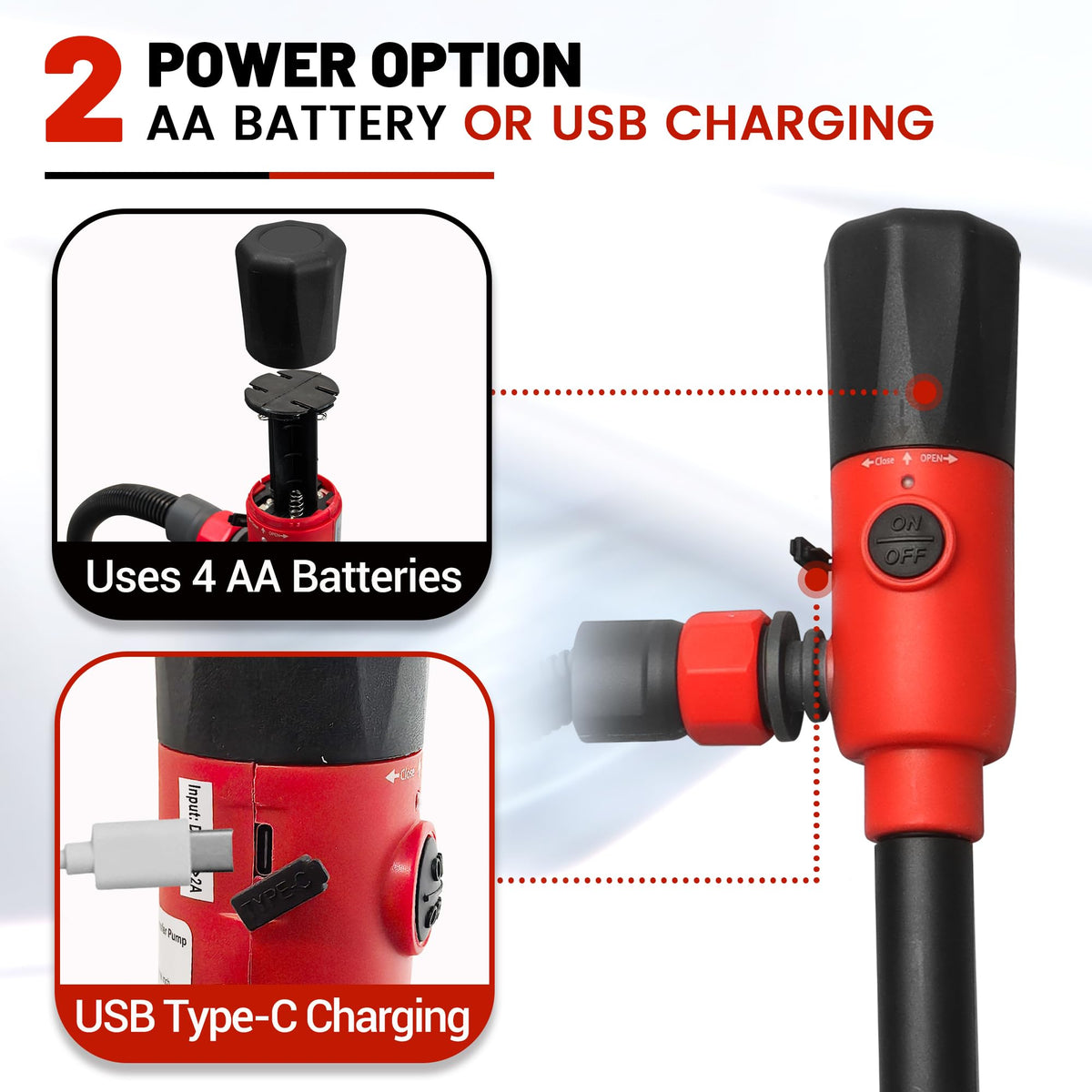 Battery Operated USB Charging Portable Fuel Transfer Pump with Hose L66197