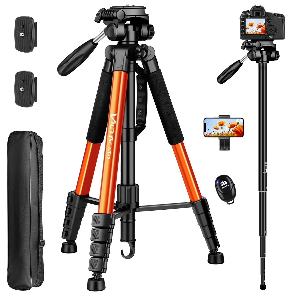 72" Camera Tripod & Monopod with Remote Z86981