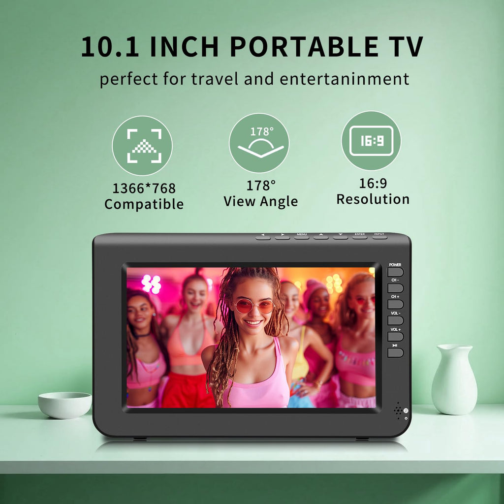 10.1inch Portable TV 720P Screen with Antenna and Digital ATSC Tuner D976647