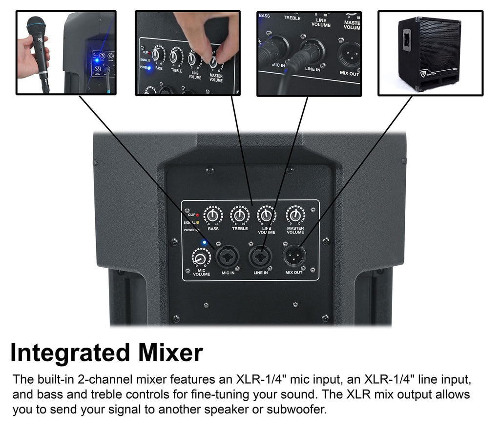 12" Powered DJ PA Speaker Pair with Stands E96796