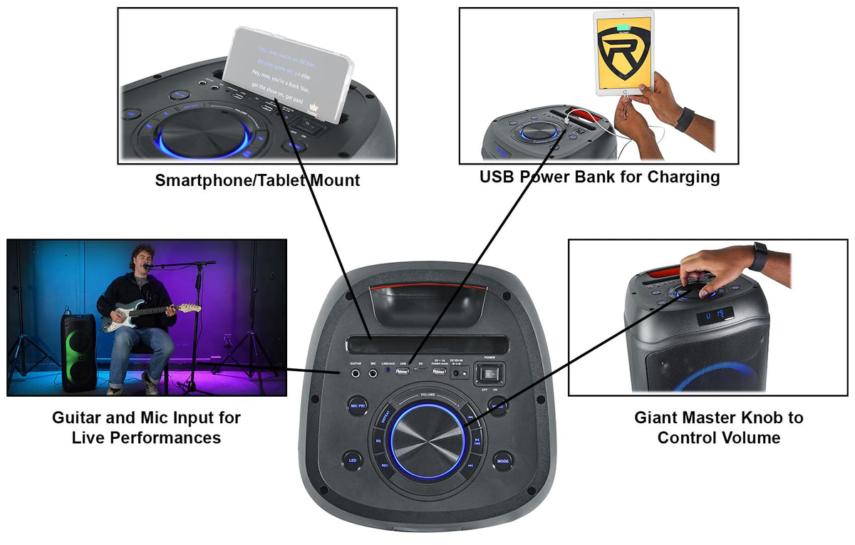 2000W Dual 8" LED Karaoke Speaker with Mic P5406