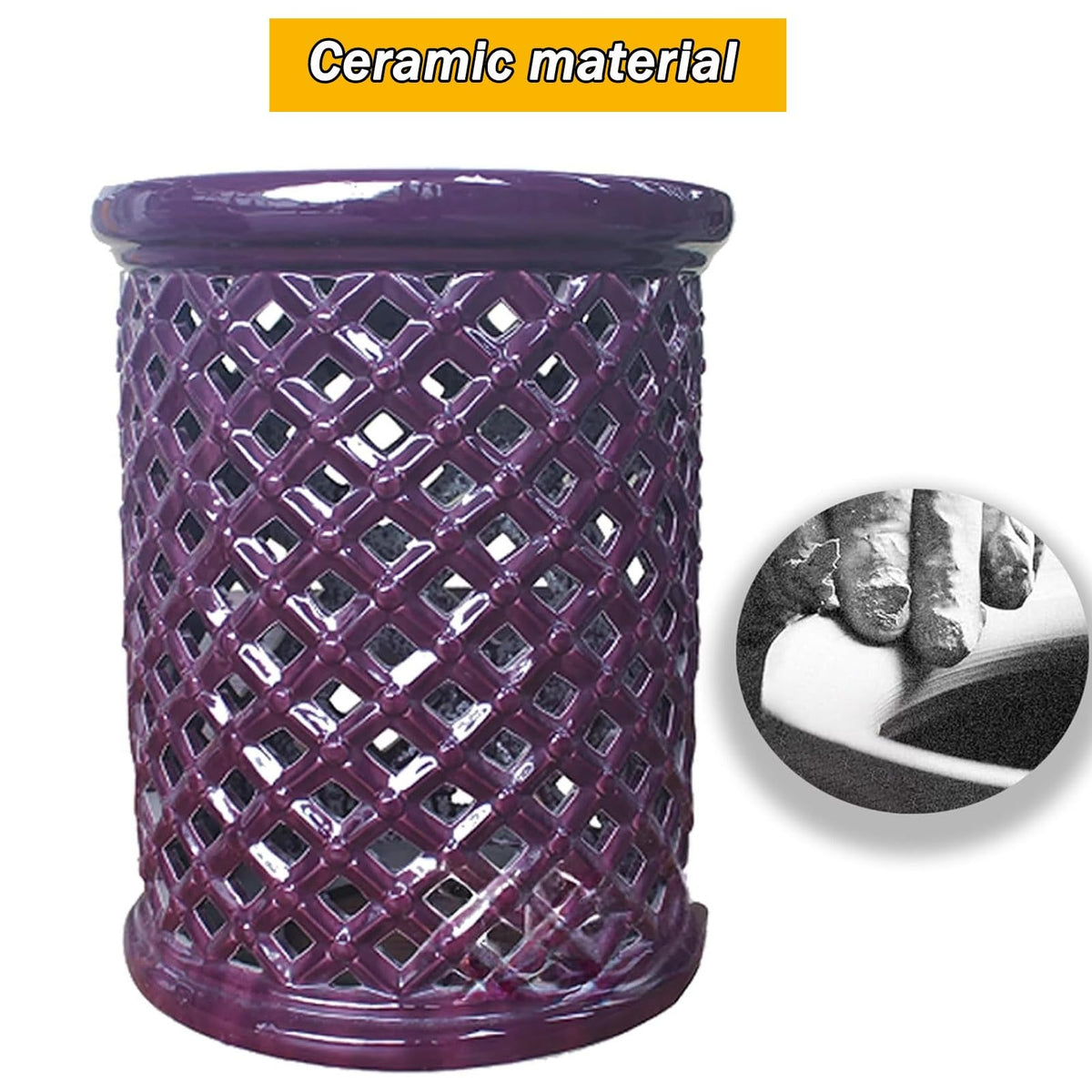 Ceramic Teal Decorative Garden Stool N5423