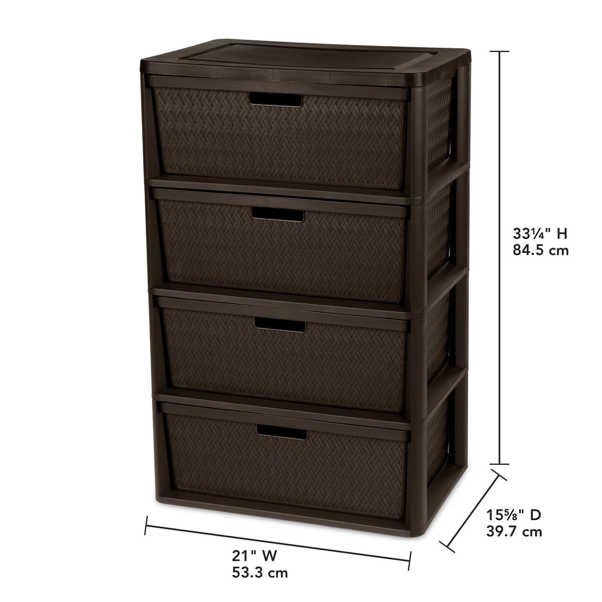 Brown 4 Drawer Plastic Storage Organizer N880