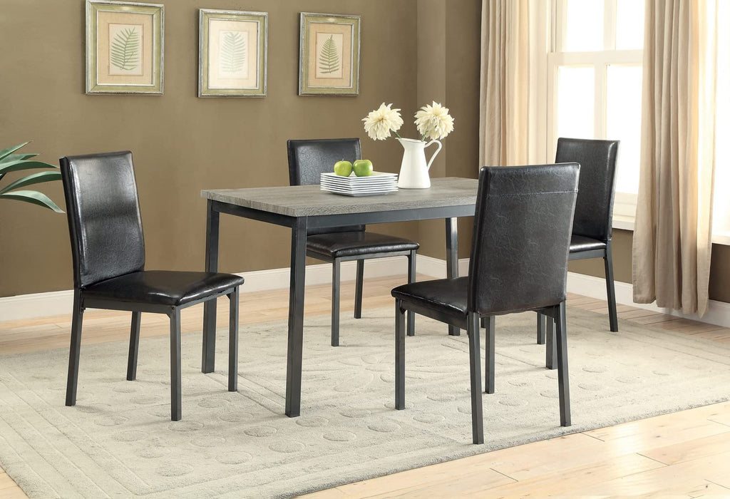 Black Leatherette Dining Chairs Set of 2 A3252