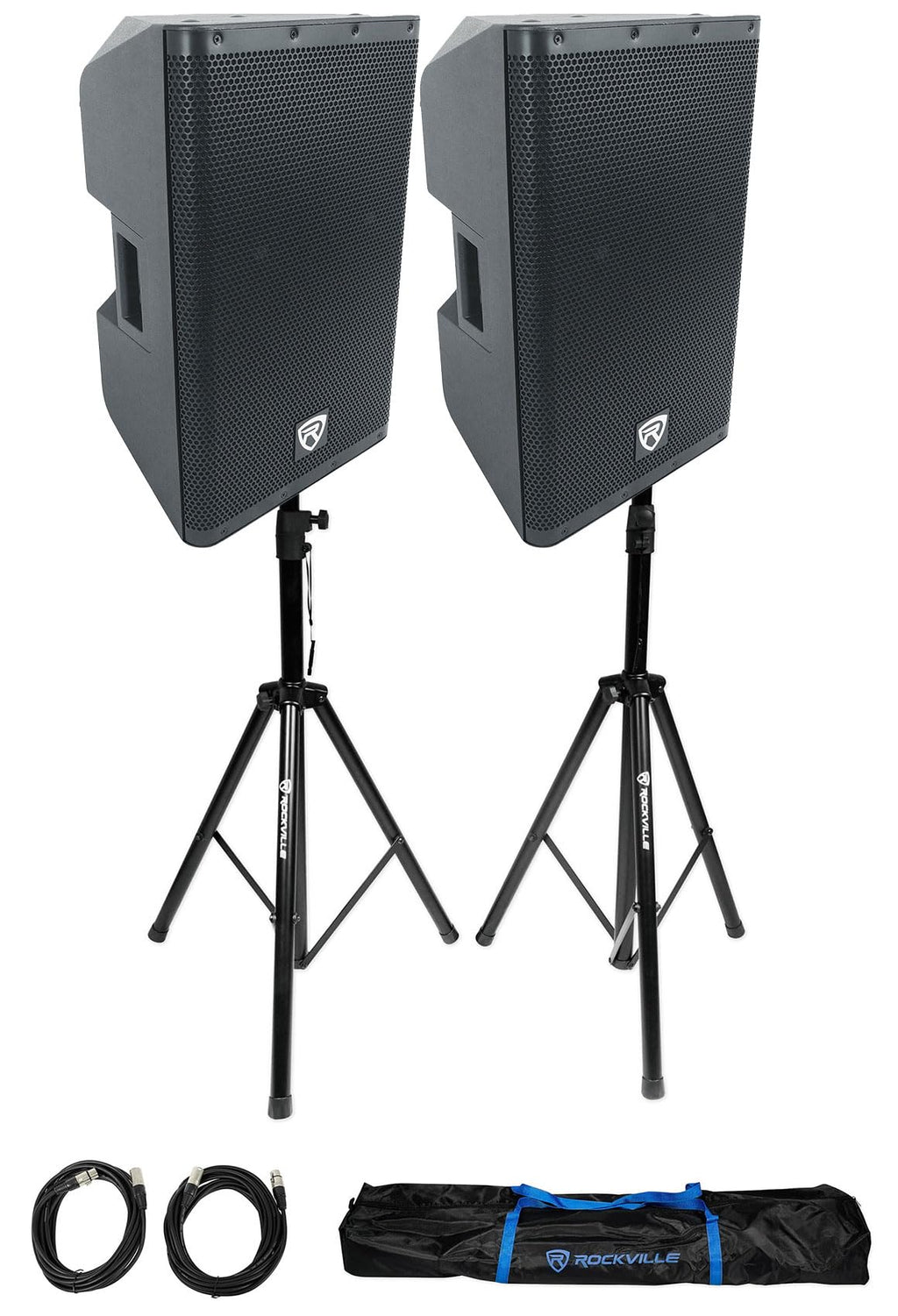 12" Powered DJ PA Speaker Pair with Stands E96796