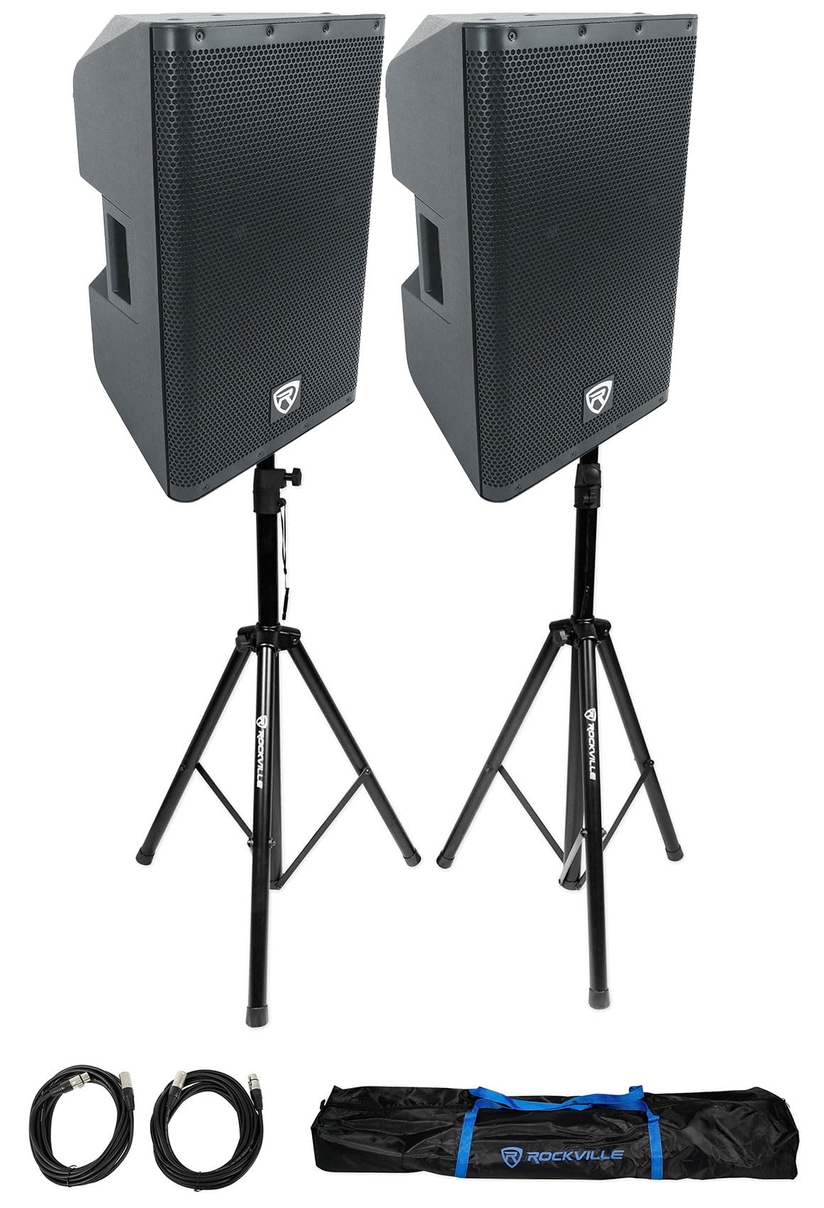 12" Powered DJ PA Speaker Pair with Stands E96796