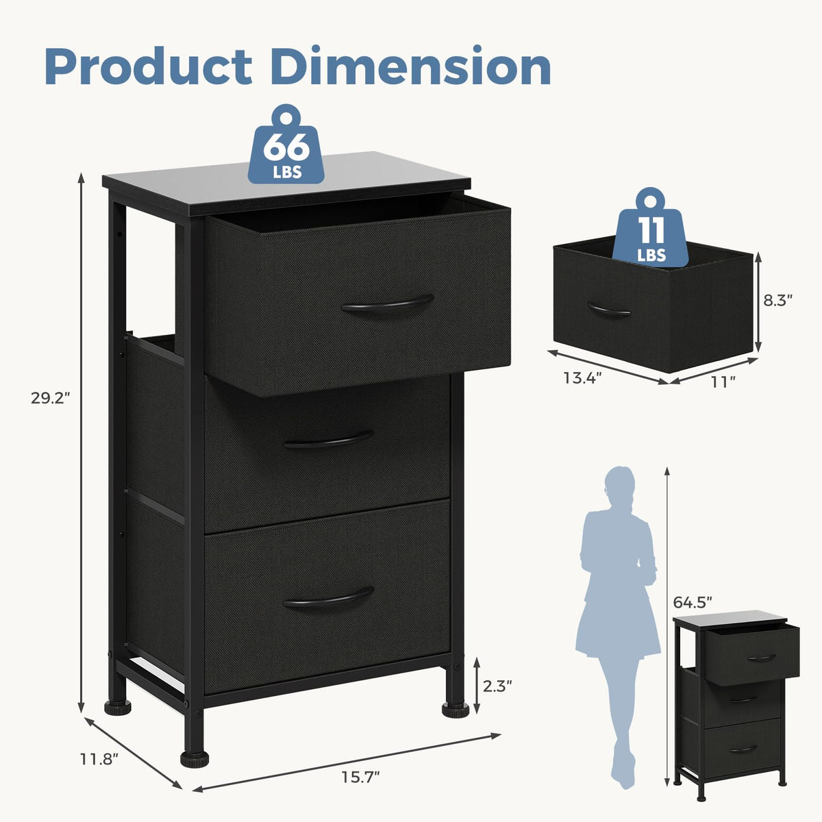 3 Drawer Nightstand R425603