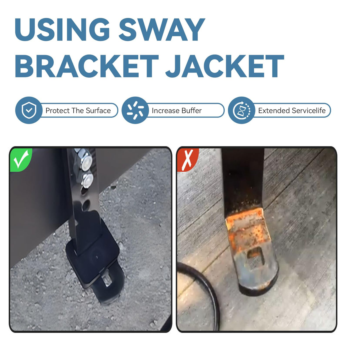 2 Pcs Hitch Sway Bracket Jacket Q299425