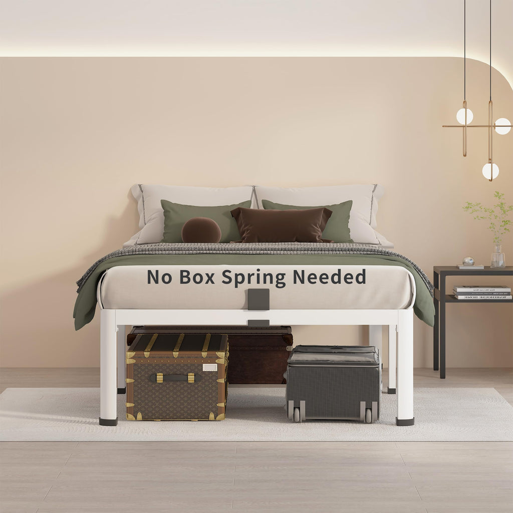 14 Inch Twin Metal Platform Bed Frame White S2378