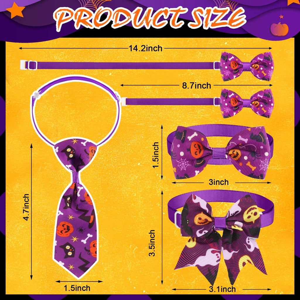 240 Pcs Halloween Dog Bows Tie Collars K677