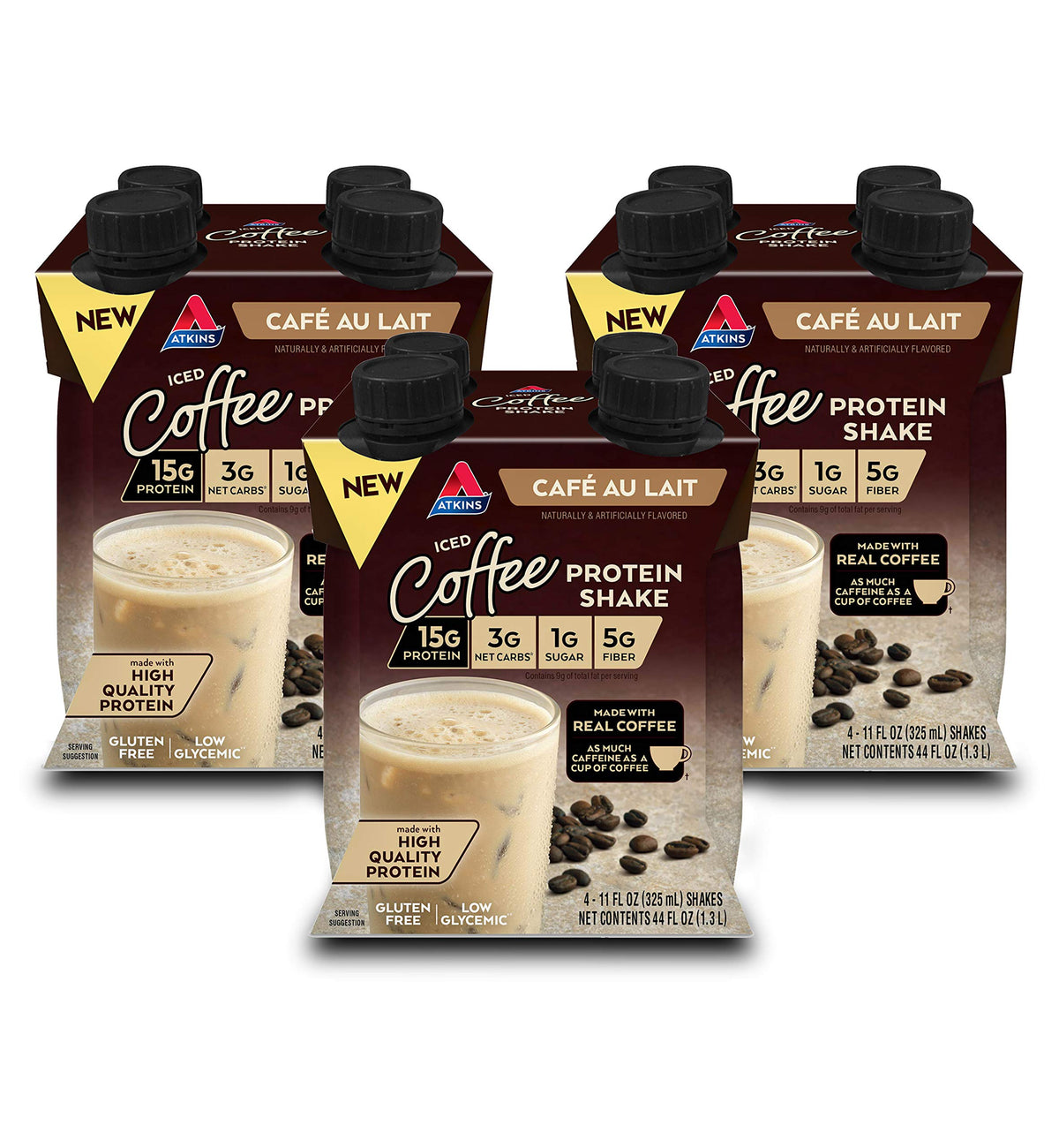Dark Chocolate Protein Shake & Iced Coffee Protein Shake, 15g Protein, 12 Count I267185