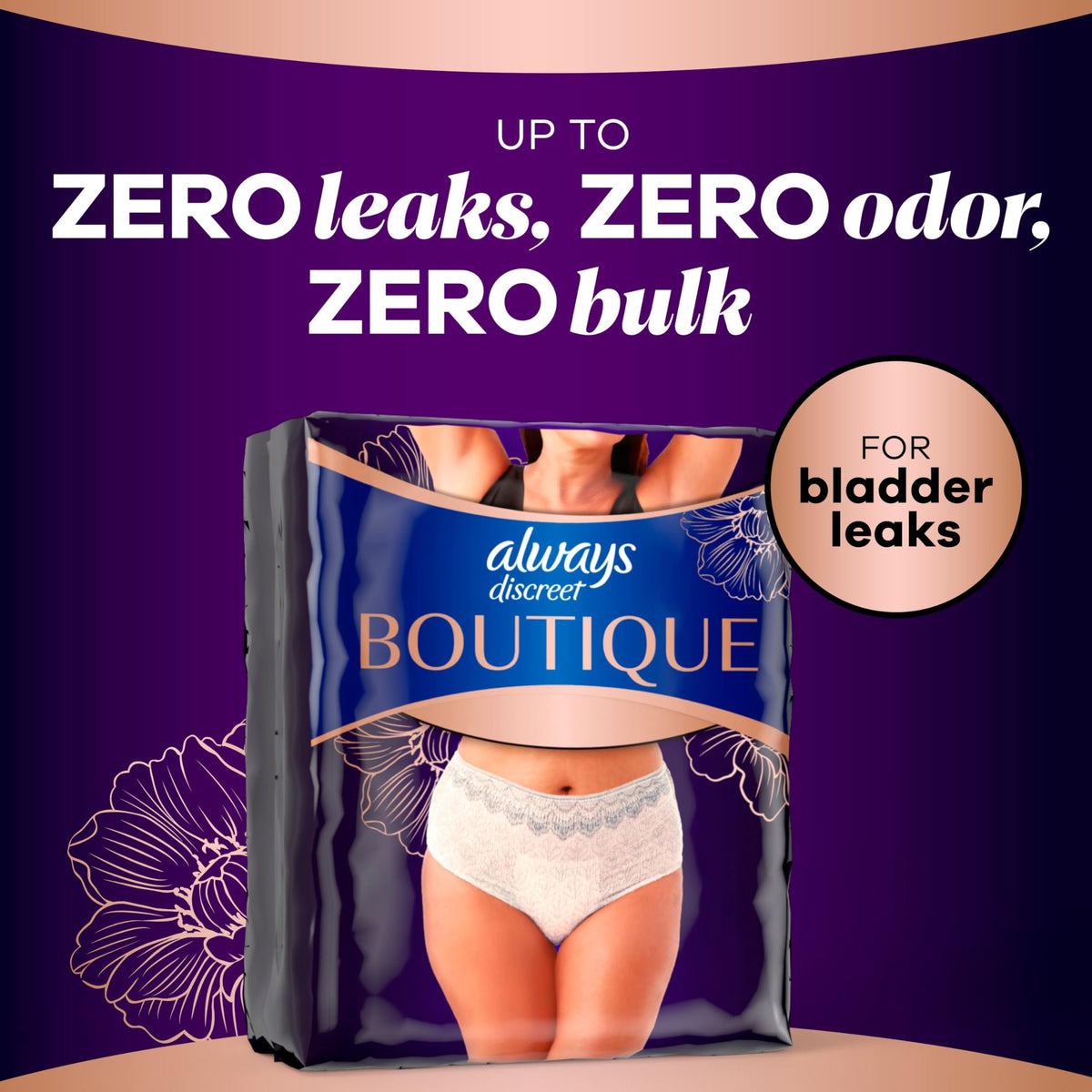 Incontinence and Postpartum Underwear for Women, Maximum Protection, Small/Medium, 48 Count Q81844