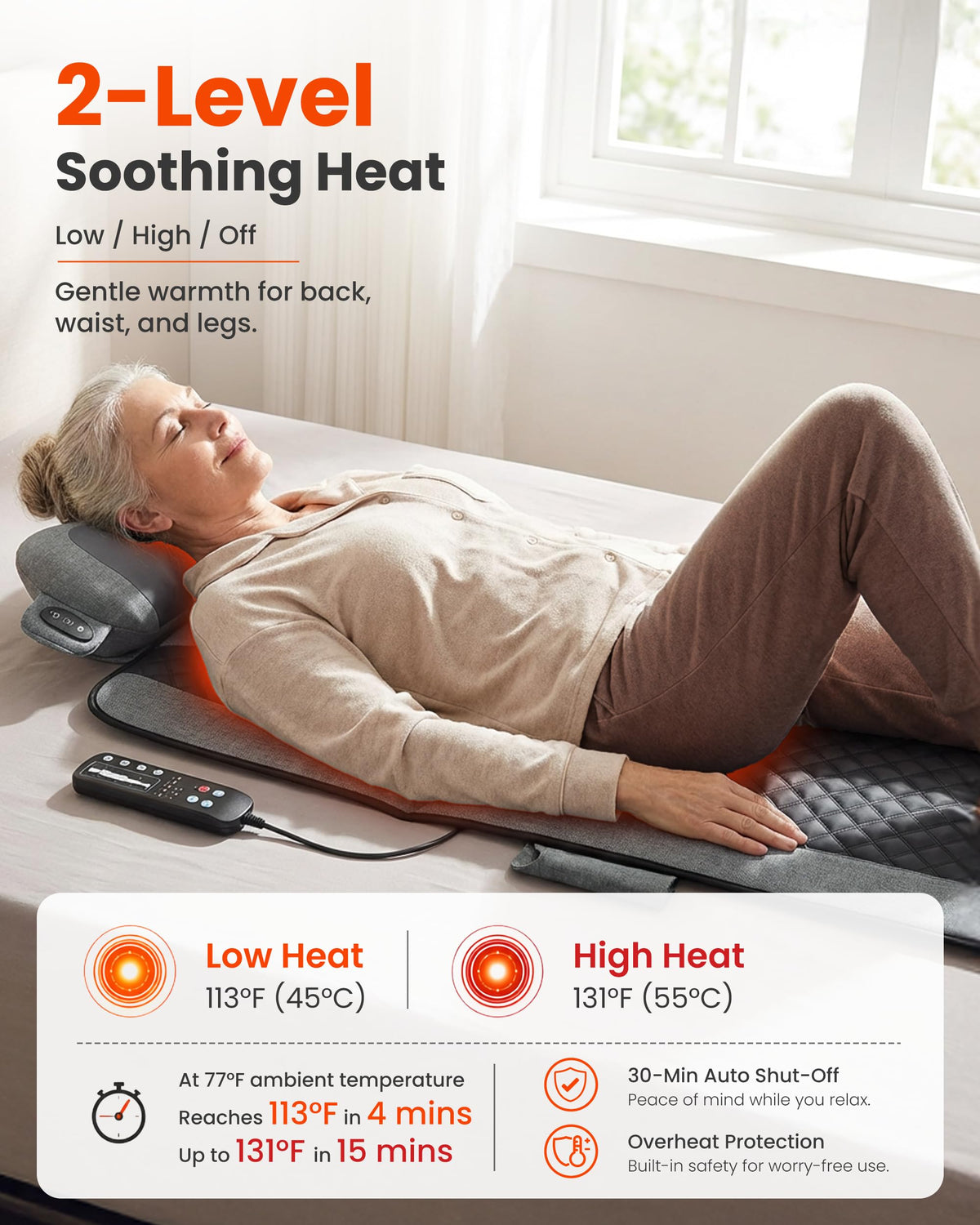Full Body Vibration Massage Mat with Shiatsu Neck Pillow O3838