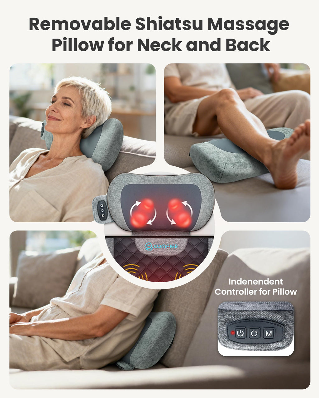 Full Body Vibration Massage Mat with Shiatsu Neck Pillow O3838