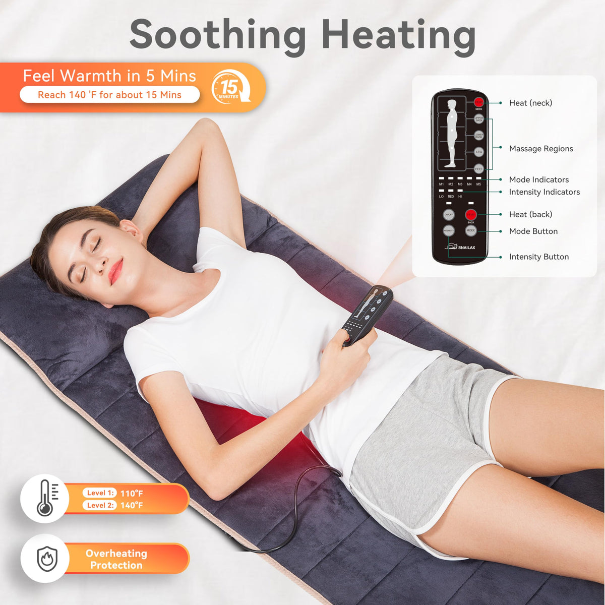 Full Body Massage Mat with Heat T76990
