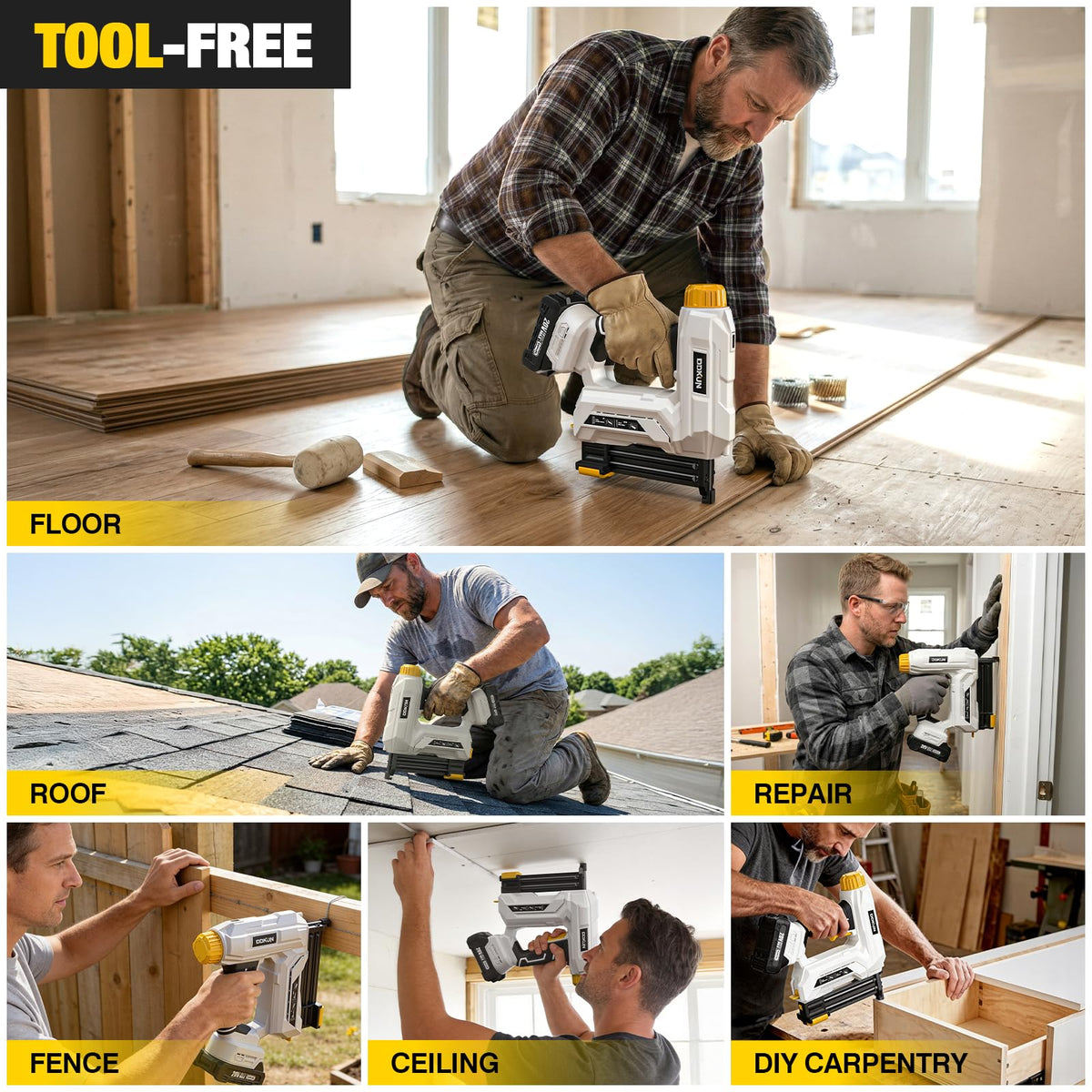 2-in-1 Cordless Brad Nailer Staple Gun with 2 batteries & Charger A4229