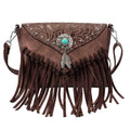 Small Turquoise Fringe Crossbody Handbag O81801