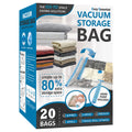 Vacuum Storage Bags with Hand Pump, 20 Combo I2162