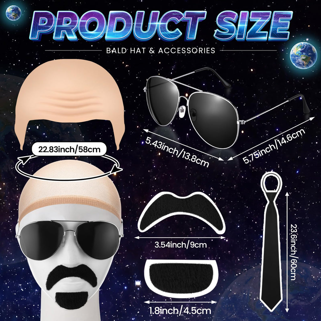 30 Pcs Bald Caps Costume Accessories Kit V605
