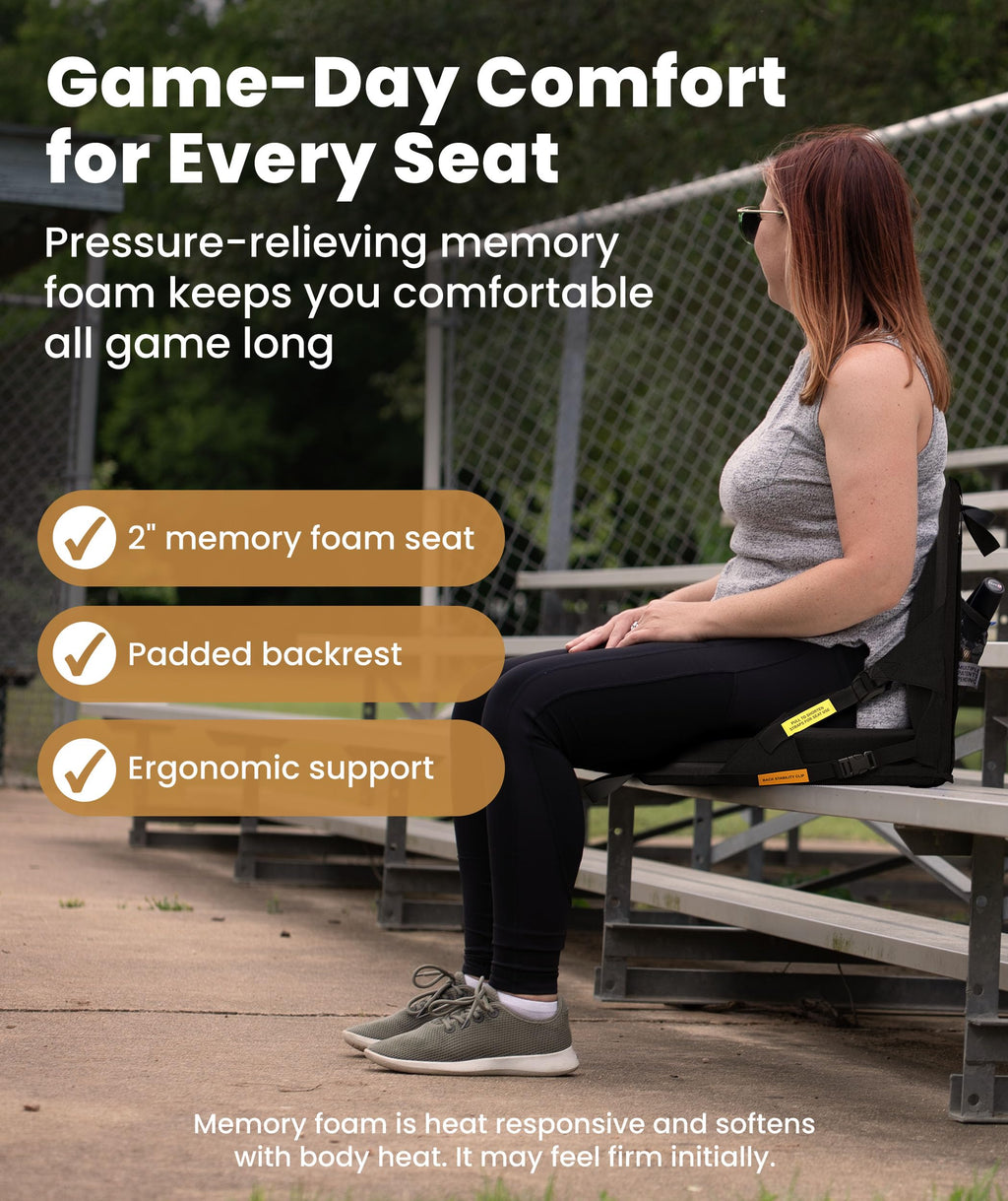 Adjustable Memory Foam Stadium Seats with Back Support W55579