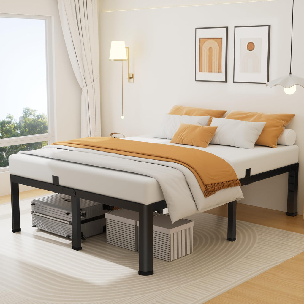 18 Inch Queen Size Metal Platform Bed Frame Z834401