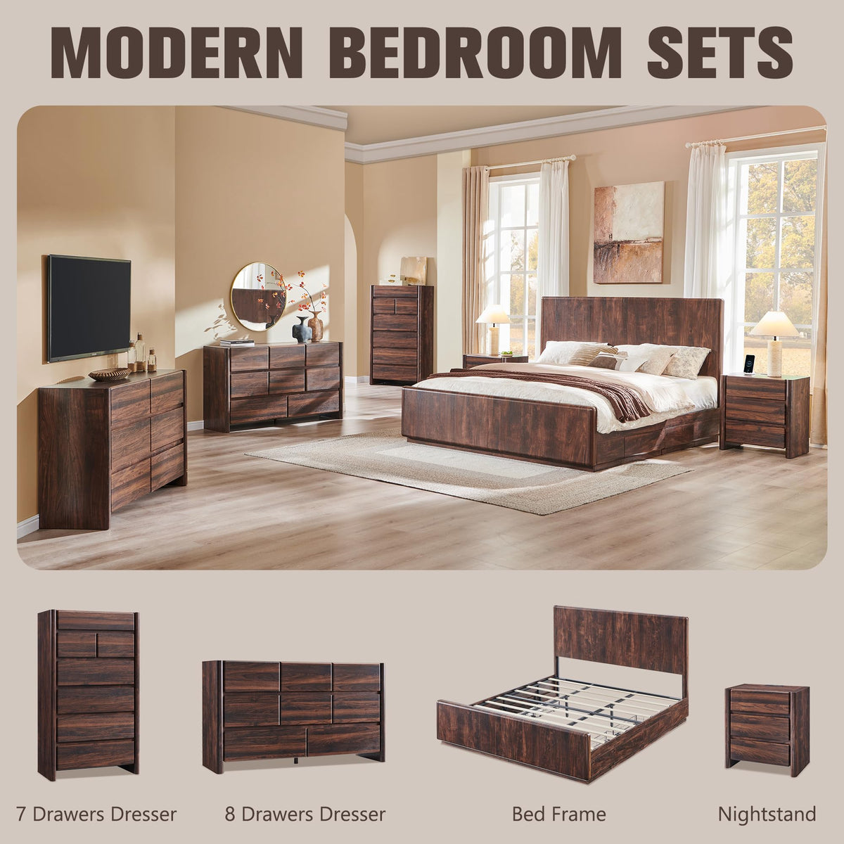 Brown 7 Drawer Dresser U306624