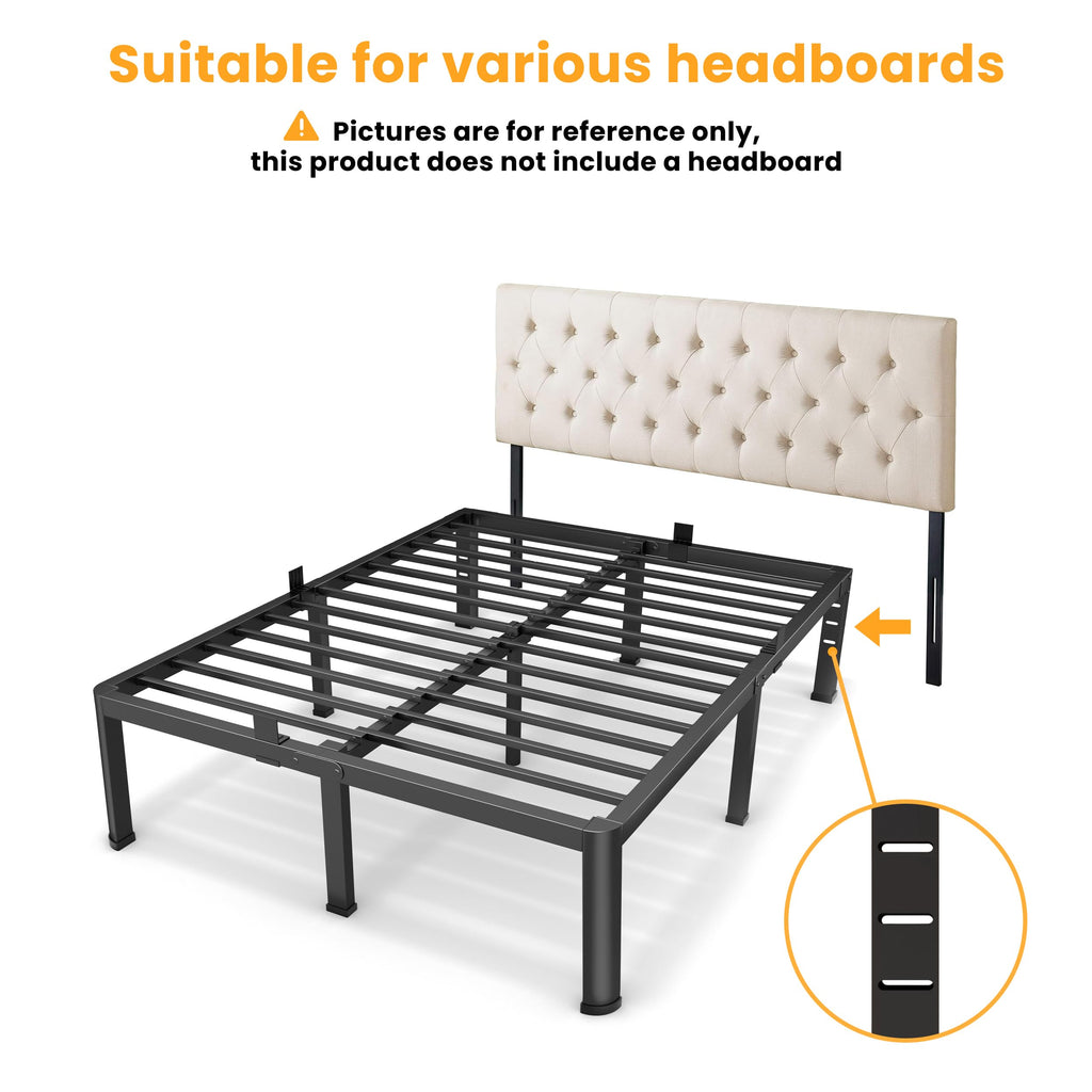 18 Inch Queen Size Metal Platform Bed Frame Z834401